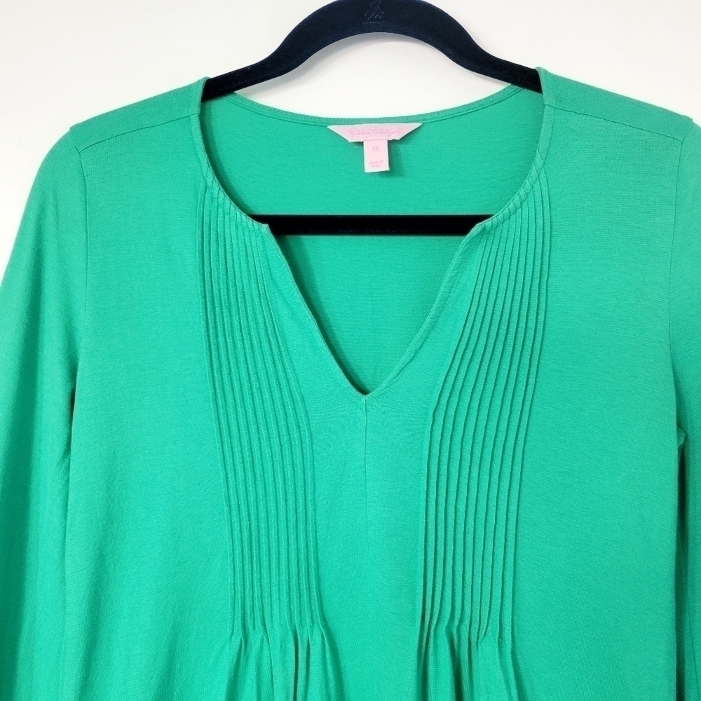 Lilly Pulitzer Braylen Signature Green Tunic Top Size XS - Picture 5 of 9